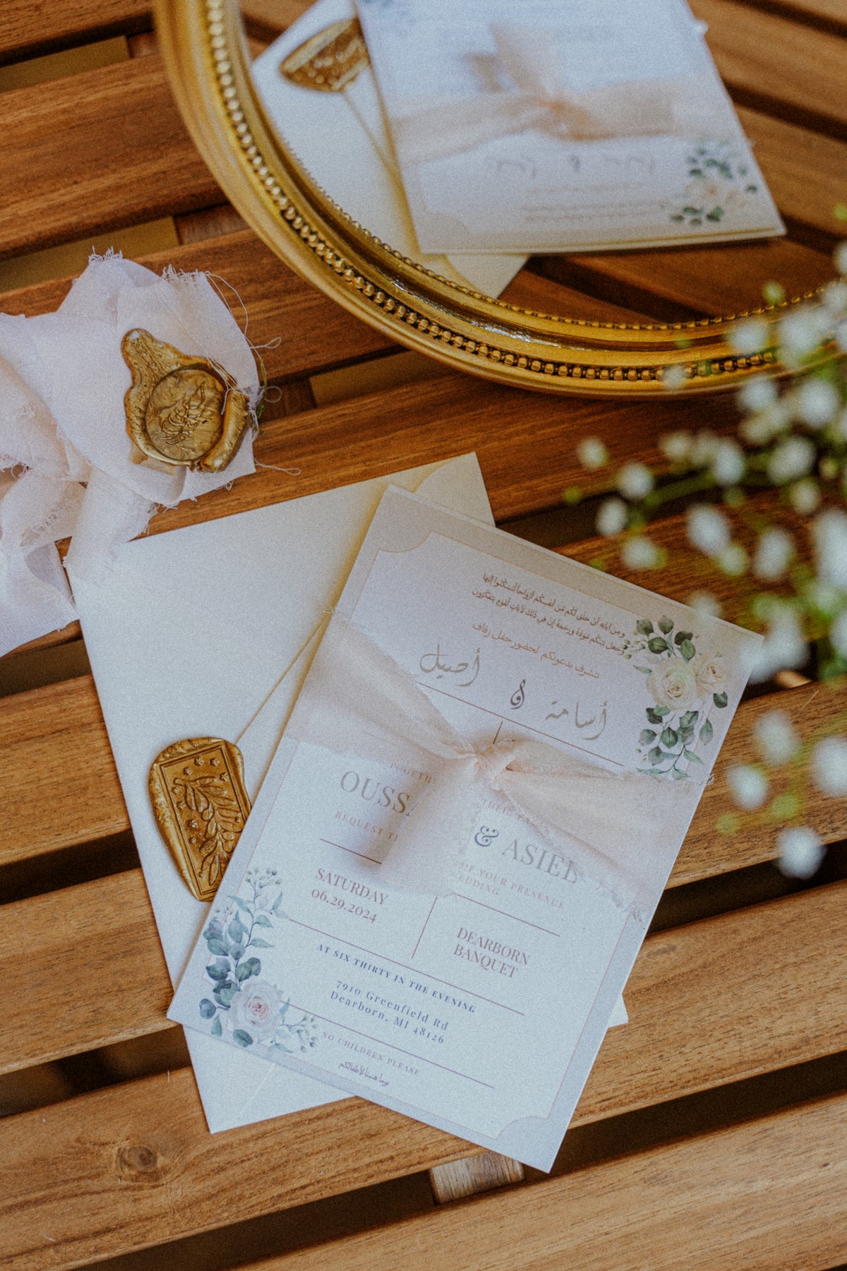 Soft Blush Romance Wedding Invitation Suite | A Timeless Love Story | بطاقة دعوة