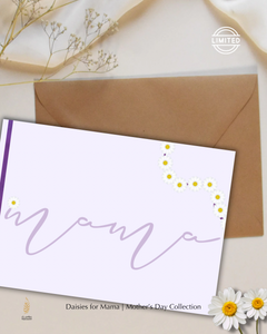 #4 Daisies For Mama | Mothers Day Card | Lilac & Lavender | عيد الام