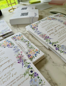 Periwinkle Crush | Wild Flowers | Spring Theme | Wedding Invitation Suite | Maraseel | بطاقة دعوة |