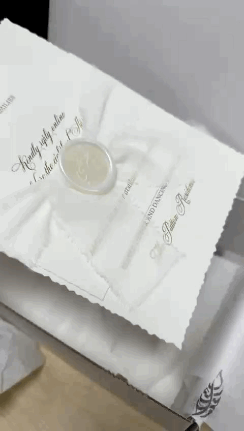 Eternal Elegance | Gold Foil on White Cotton Invitations | Wedding Invitation Suite | Maraseel | بطاقة دعوة |