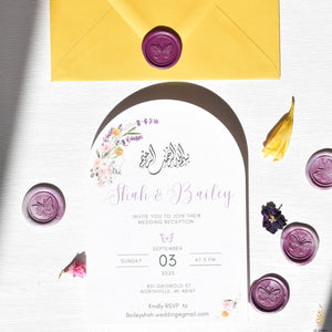 Garden Arch | Whimsical Butterflies| Fairytale Garden | Wedding Invitation Suite | Maraseel | بطاقة دعوة |