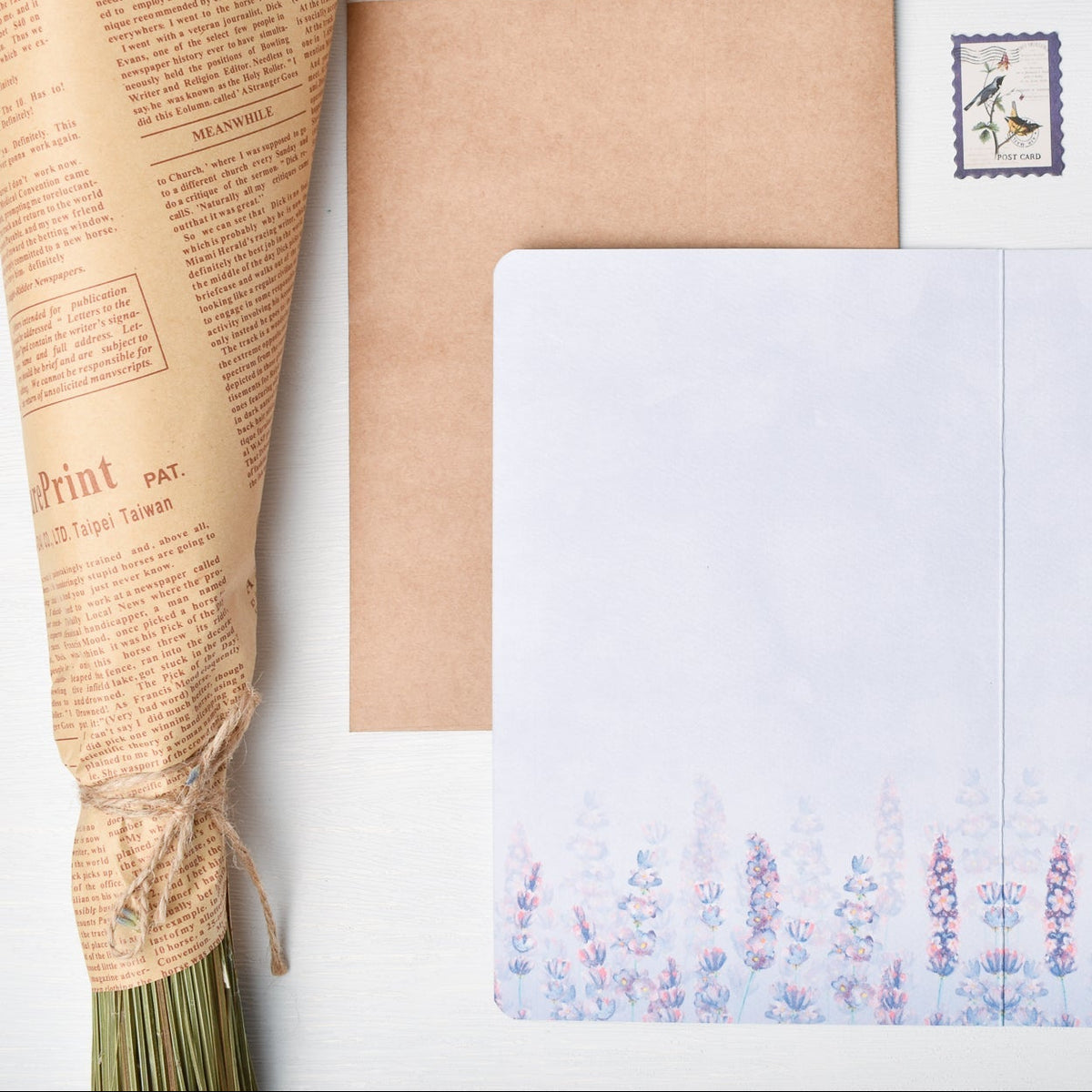 Lavender Arabic Mother’s Day card with Mama written in Arabic and English, Maraseel Cards - Blank Inside 