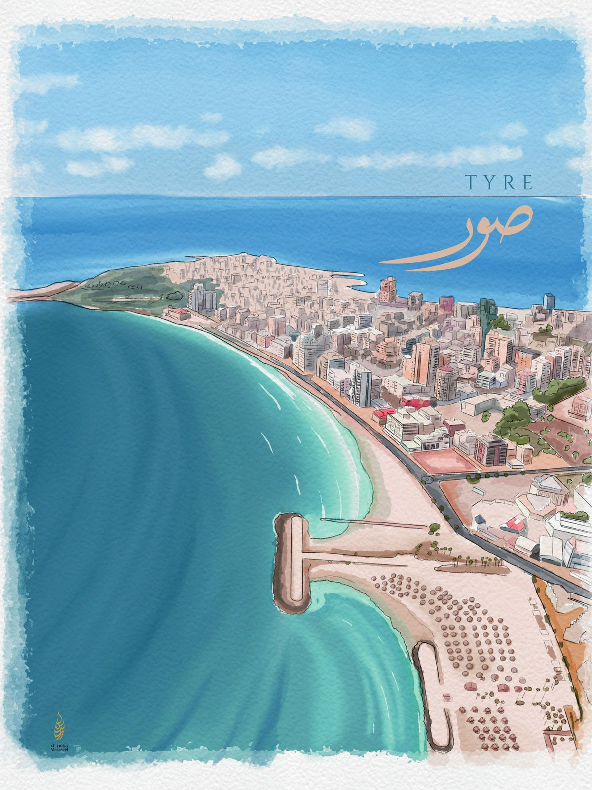 Sour · Island art print by Maraseel, Arabic calligraphy