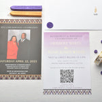 Load image into Gallery viewer, African Theme Sneakerball Celebration Invitation | Gold Foil | Double Sided | Image on Invitation | Save the Date | Wedding Invitation Suite | Maraseel |بطاقة دعوة |
