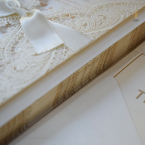 Lace Jacket Suite | Ivory Cream Classic Elegant | Gold Seal | Lace | Satin Ribbon