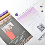Load image into Gallery viewer, African Theme Sneakerball Celebration Invitation | Gold Foil | Double Sided | Image on Invitation | Save the Date | Wedding Invitation Suite | Maraseel |بطاقة دعوة |
