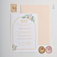Romantic Floral | Soft Blush | Wedding Invitation Suite | Blush Roses | Arch Garden | Maraseel | بطاقة دعوة