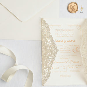 Lace Jacket Suite | Ivory Cream Classic Elegant | Gold Seal | Lace | Satin Ribbon