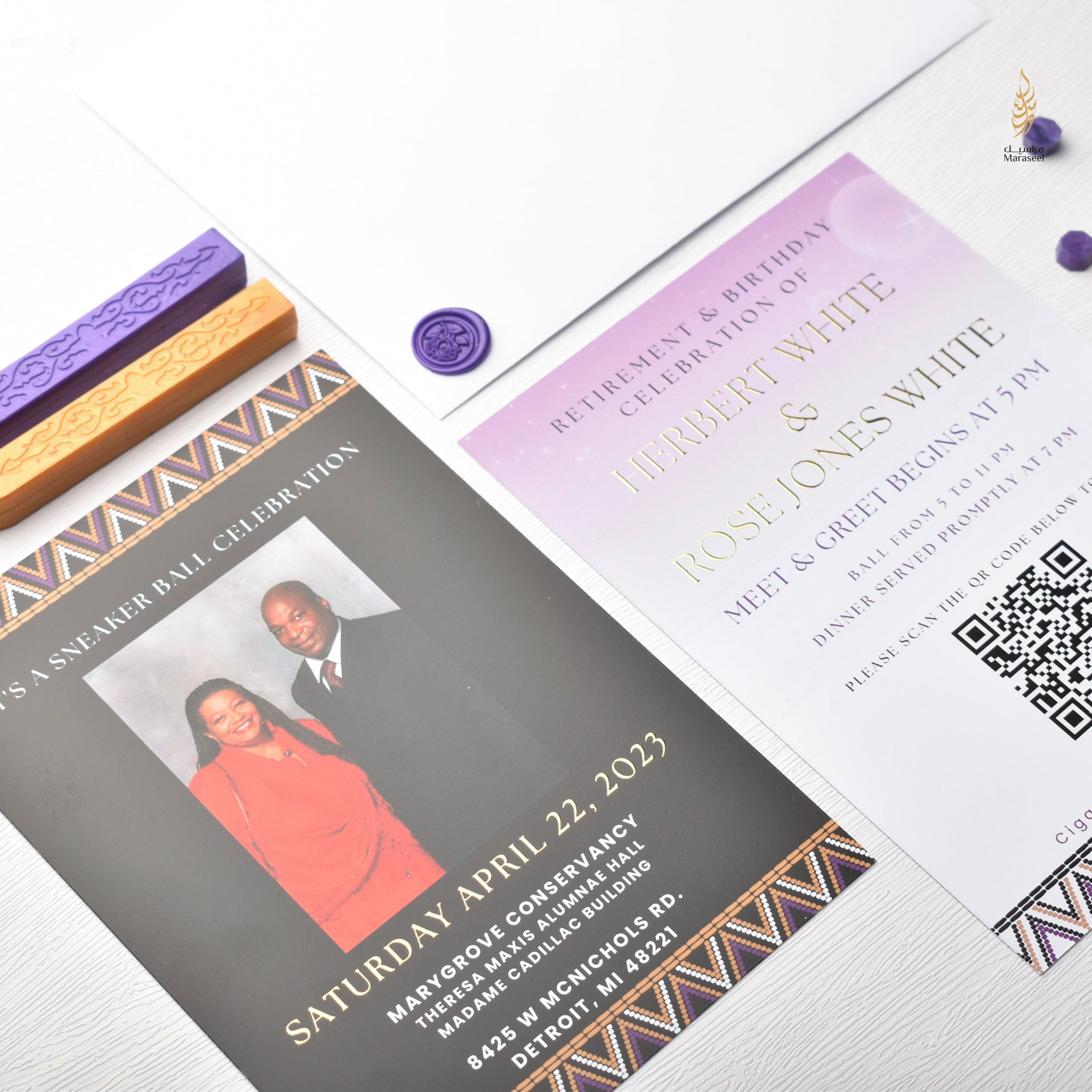 African Theme Sneakerball Celebration Invitation | Gold Foil | Double Sided | Image on Invitation | Save the Date | Wedding Invitation Suite | Maraseel |بطاقة دعوة |