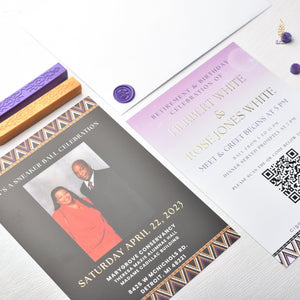 African Theme Sneakerball Celebration Invitation | Gold Foil | Double Sided | Image on Invitation | Save the Date | Wedding Invitation Suite | Maraseel |بطاقة دعوة |
