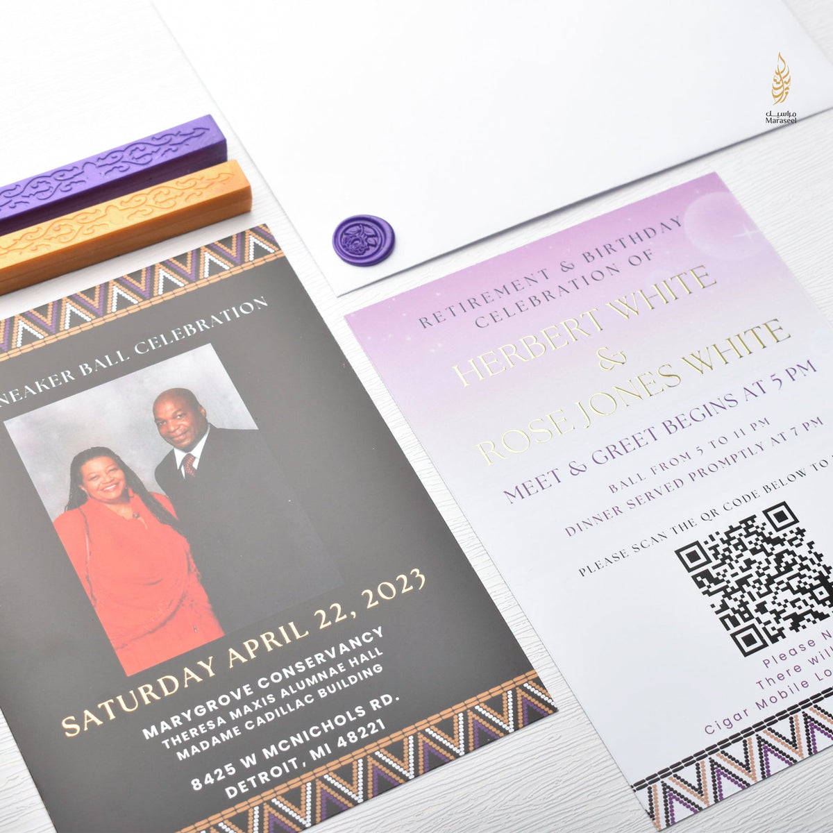 African Theme Sneakerball Celebration Invitation | Gold Foil | Double Sided | Image on Invitation | Save the Date | Wedding Invitation Suite | Maraseel |بطاقة دعوة |