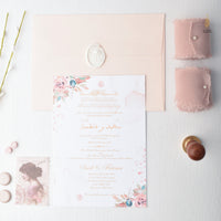 Soft & Floral Classic Card | Romantic | Simple & Elegant | Wedding Invitation Suite | Maraseel | بطاقة دعوة