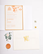 Load image into Gallery viewer, Arabian Nights|  Wedding Invitation Suite | Warm Orange Blossom
