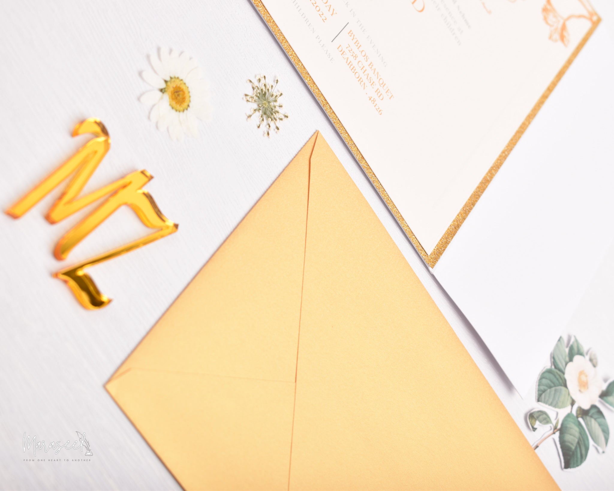 Arabian Nights|  Wedding Invitation Suite | Warm Orange Blossom