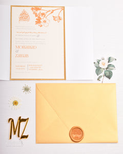 Arabian Nights|  Wedding Invitation Suite | Warm Orange Blossom