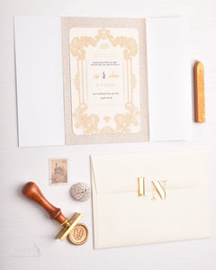 Arabian Nights |  Wedding  Invitation Suite | Victorian Champagn
