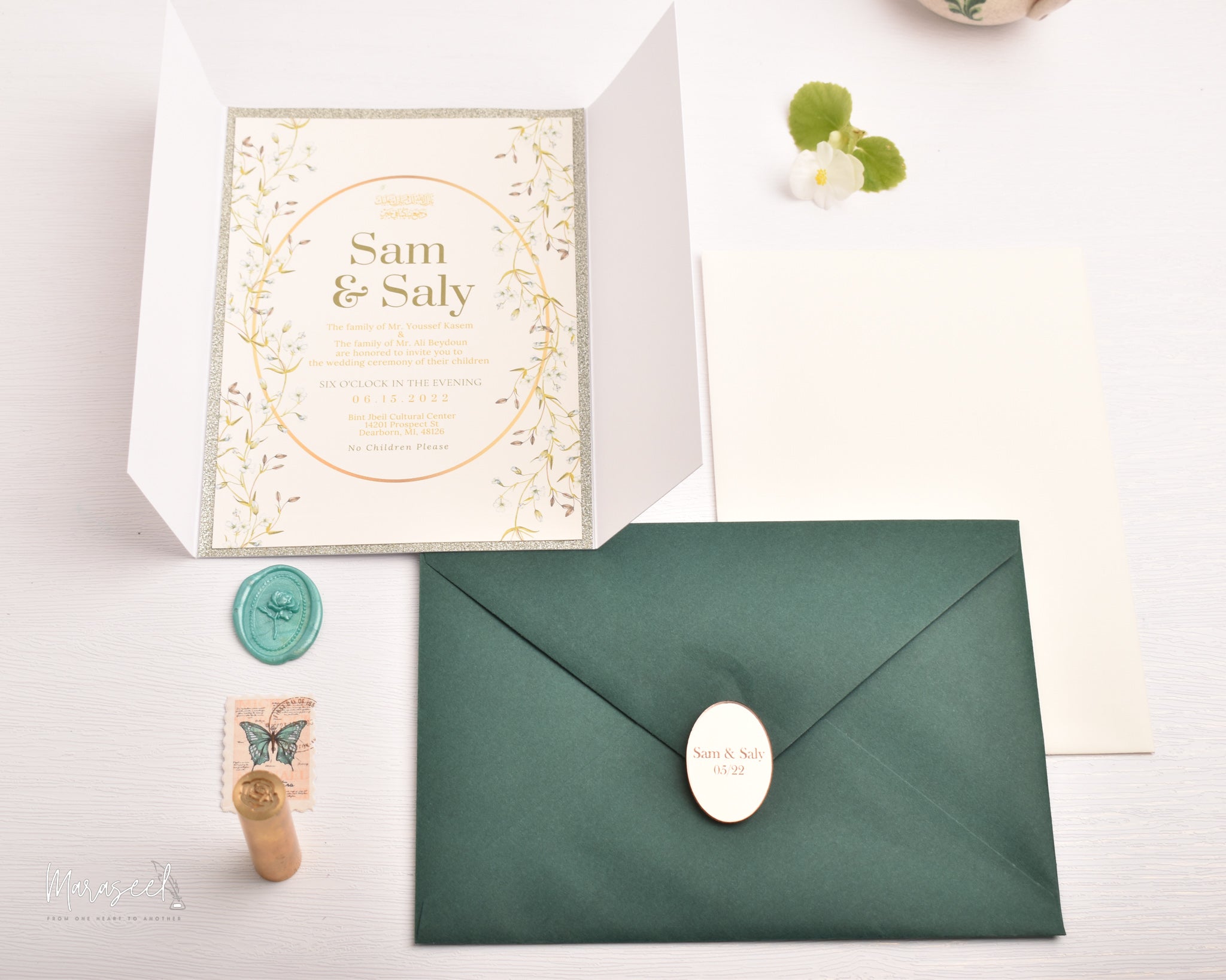 Arabian Nights | Wedding Invitation Suite | Rustic Greenery