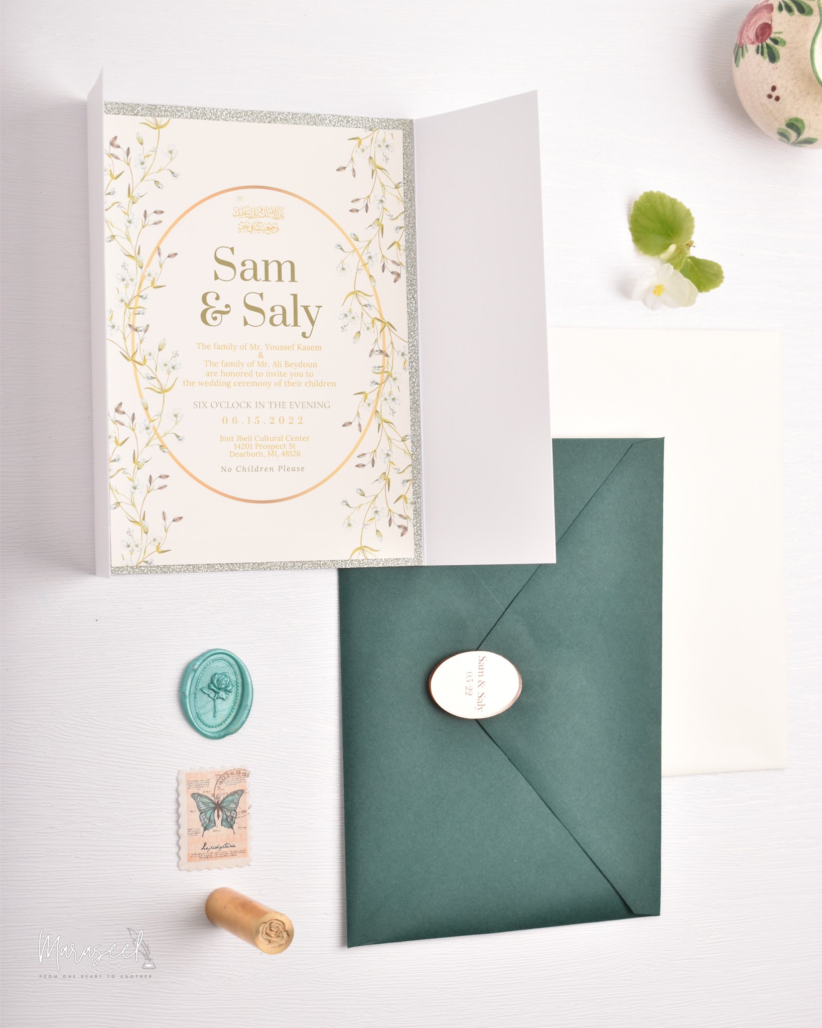 Arabian Nights | Wedding Invitation Suite | Rustic Greenery