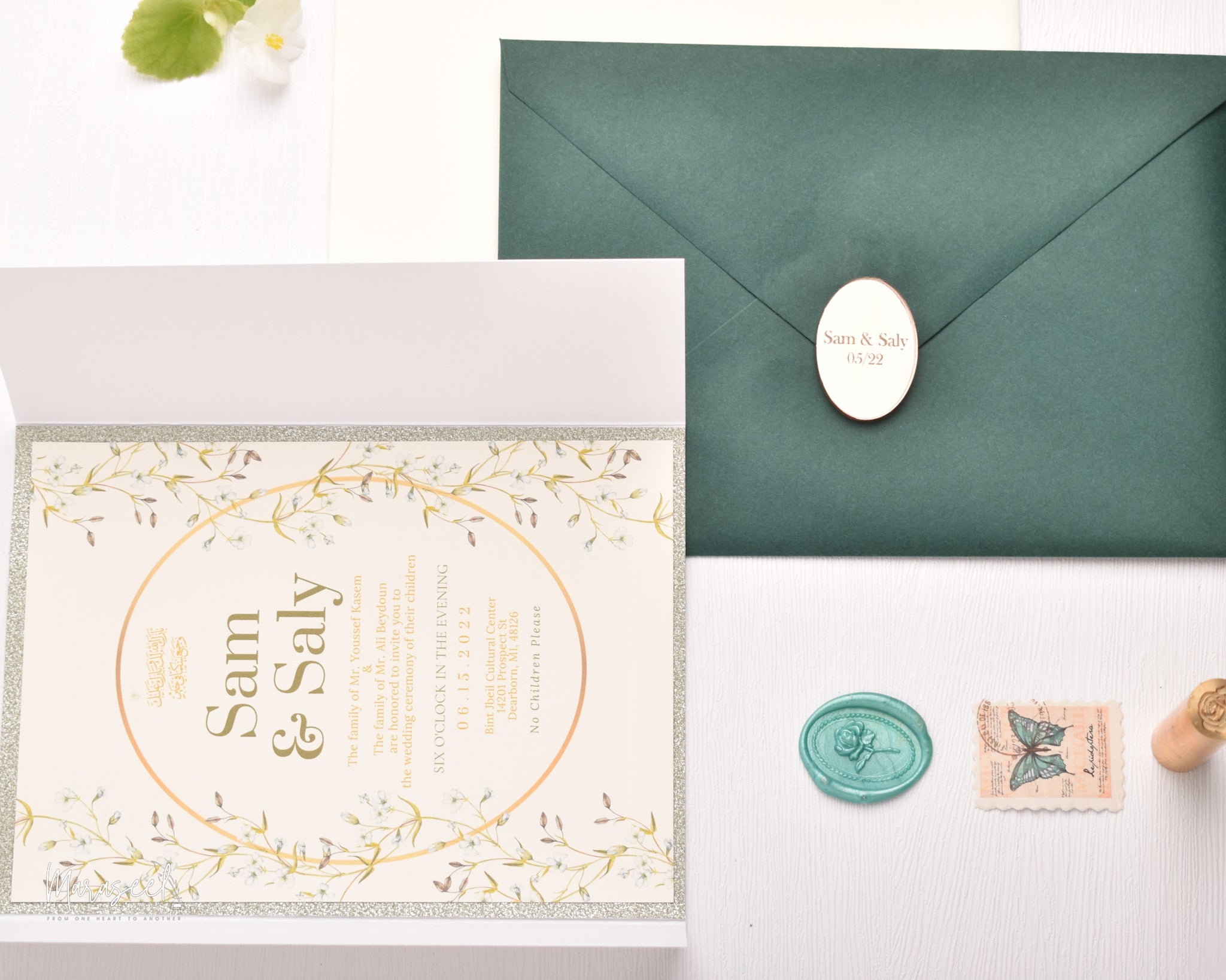 Arabian Nights | Wedding  Invitation Suite | Rustic Greenery