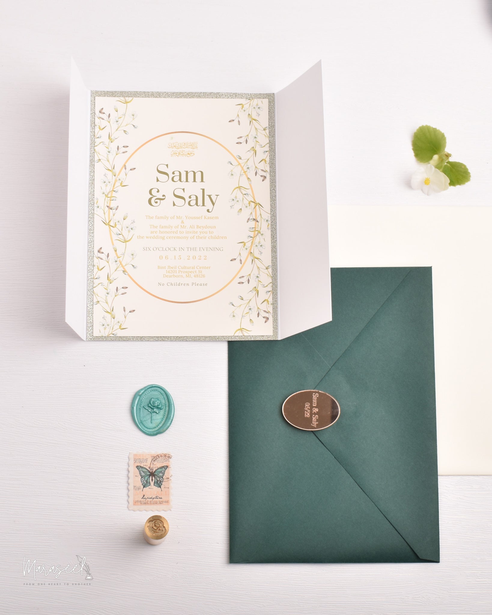 Arabian Nights | Wedding Invitation Suite | Rustic Greenery