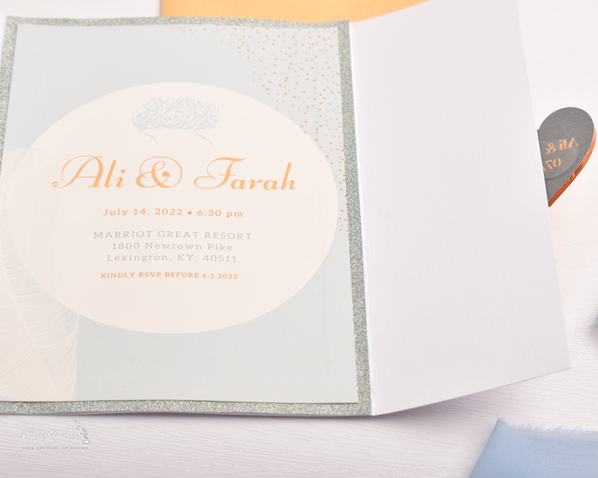 Arabian Nights  |  Wedding Invitation Suite |  For the Love of Feathers