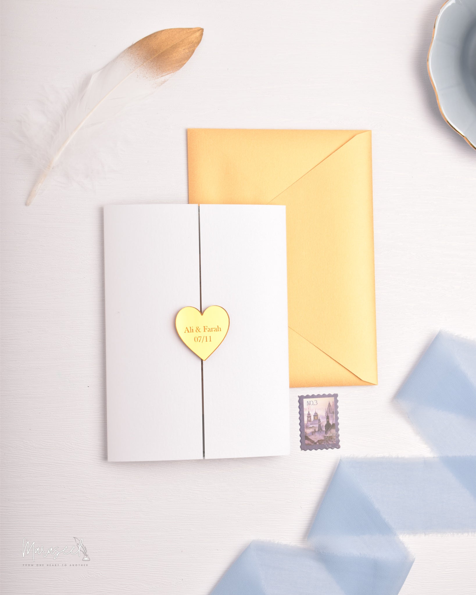 Arabian Nights  |  Wedding Invitation Suite |  For the Love of Feathers