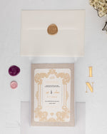 Load image into Gallery viewer, Arabian Nights |  Wedding  Invitation Suite | Victorian Champagn
