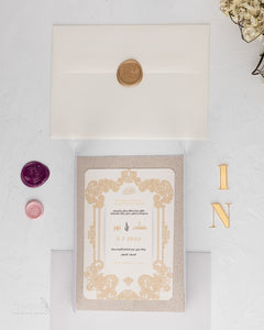 Arabian Nights |  Wedding  Invitation Suite | Victorian Champagn