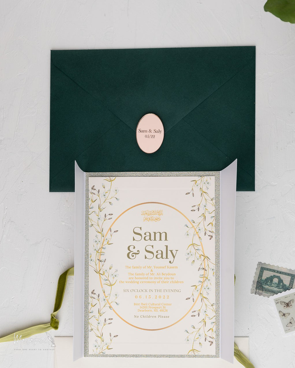 Arabian Nights | Wedding  Invitation Suite | Rustic Greenery