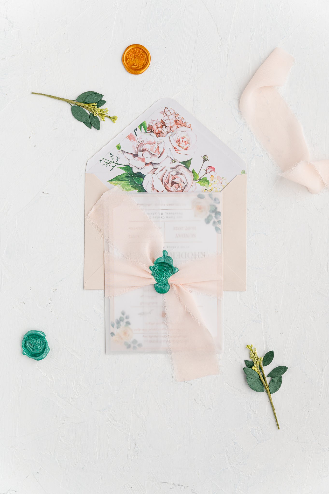Soft Blush Romance Wedding Invitation Suite | A Timeless Love Story | بطاقة دعوة