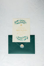 Load image into Gallery viewer, The Bohemian Wedding Invitation Suite | Simple Elegance with Greenery and Gold for Rustic Celebrations | بطاقة دعوة
