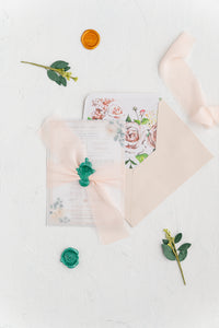 Soft Blush Romance Wedding Invitation Suite | A Timeless Love Story | بطاقة دعوة