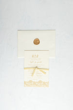 Load image into Gallery viewer, Elegant Lace | Gold Wax Seal | Wedding Invitation | Cream Velvet Ribbon | Maraseel | بطاقة دعوة
